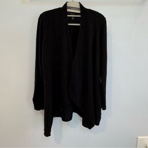 Charter Club 100% Cashmere Black Long Open Front Cardigan Tunic Sweater Size M
